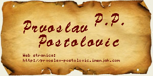 Prvoslav Postolović vizit kartica